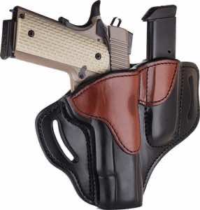 1791 Gunleather BH1M1BLBR BH1M1 Combo OWB 01 Black/Brown Leather Belt Slide Fits 4-5