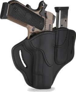 1791 Gunleather BH1M1SBLR BH1M1 Combo OWB 01 Stealth Black Leather Belt Slide Fits 4-5