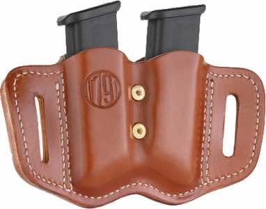 1791 Gunleather MAGF22CBRA MAG-F Double Mag Holster Classic Brown Leather Belt Slide Compatible w/ Double Stack Ambidextrous