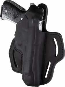 1791 Gunleather BHX4SBLR BHX OWB 04 Stealth Black Leather Belt Slide Fits Beretta 92/CZ 75/P-10