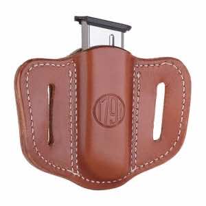 1791 Gunleather MAG11CBRA MAG1.1 Single Mag Holster Classic Brown Leather Belt Slide Compatible w/ Single Stack Ambidextrous