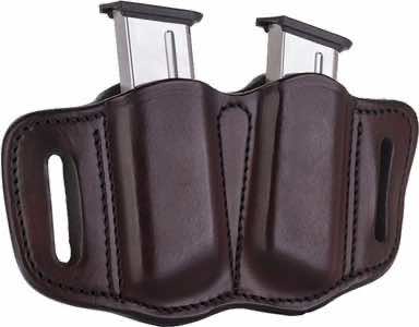 1791 Gunleather MAG21SBRA MAG2.1 Double Mag Holster Signature Brown Leather Belt Slide Belts 1.50