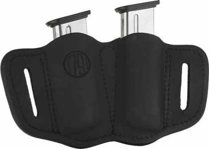 1791 Gunleather MAG21SBLA MAG2.1 Double Mag Holster Stealth Black Leather Belt Slide Belts 1.50