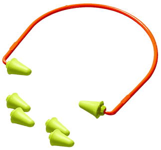 Peltor 97065 Sport Banded Earplugs Foam 28 dB Behind The Head Yellow Buds with Orange Band Adult 1 Pair