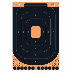 EZ-Aim 1550125 Splash Reactive Self-Adhesive Paper Handgun Yes Impact Enhancement Bright Yellow Silhouette 25 Per Pkg Includes Pasters