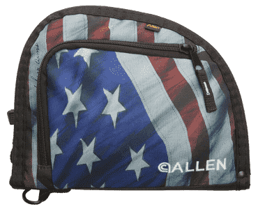 Allen 7719 Victory Auto Fit Handgun Case USA Flag Endura w/Black Trim, 1-Pocket, Knit Lining, Foam Padding & Lockable Zippers 9