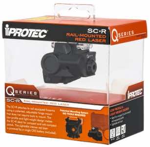 iProtec 6116 SC-R Laser Q-Series Black/Red Laser 5.0 mW Output 635nM Wavelength, Compact/Subcompact Pistols, Accessory Rail Mount