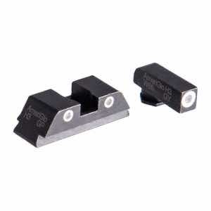 AmeriGlo GL115 Classic Tritium Sight Set for Glock Black | Green Tritium with White Outline Front Sight Yellow Tritium with White Outline Rear Sight
