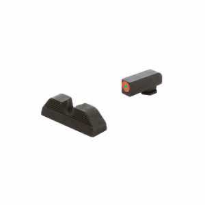 AmeriGlo GL5353 Protector Sight Set for Glock Black | Green Tritium with Orange Outline Front Sight Black Rear Sight
