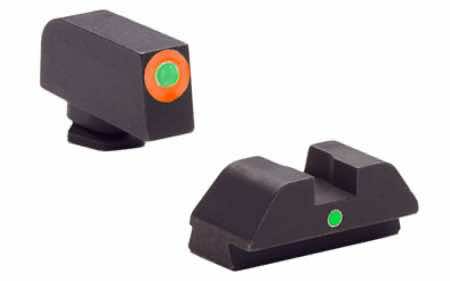 AmeriGlo GL205 i-Dot Sight set for Glock Black | Green Tritium with Orange Outline Front Sight Green Tritium i-Dot Rear Sight
