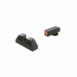 AmeriGlo GL351 Protector Sight Set for Glock Black | Green Tritium with Orange Outline Front Sight Black Rear Sight