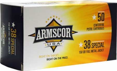 Armscor FAC3817N USA 38Special 158gr Full Metal Jacket 50 Per Box/20 Case