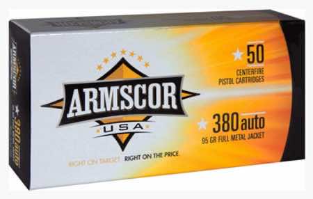 Armscor FAC3802N USA 380ACP 95gr Full Metal Jacket 50 Per Box/20 Case