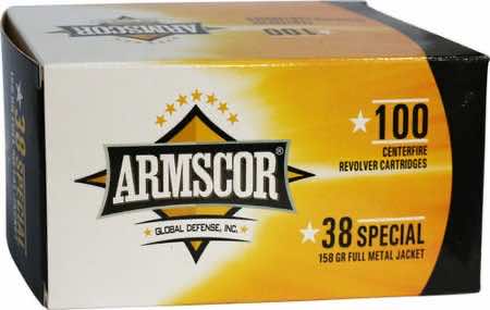 Armscor 50449 Precision Value Pack 38Special 158gr Full Metal Jacket 100 Per Box/12 Case