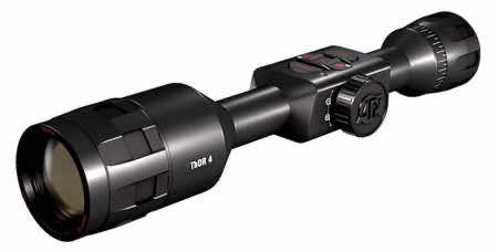 ATN TIWST4384A Thor 4 384 Thermal Rifle Scope Black Anodized 4.5-18x Multi Reticle 384x288, 60Hz Resolution Features Rangefinder