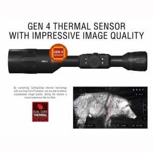 ATN TIWST4641A Thor 4 640 Thermal Rifle Scope Black Anodized 1-10x Multi Reticle 640x480 Resolution Features Rangefinder
