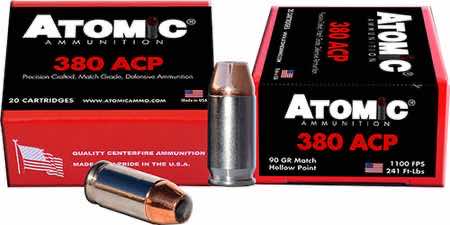 Atomic Ammunition 00453 Pistol Precision Craft 380 ACP 90 gr Hollow Point 20 Per Box/ 10 Case