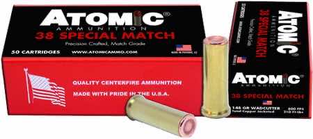 Atomic Ammunition 449 Match Precision Craft 38 Special 148 gr Hollow Base Wadcutter 50 Per Box/ 10 Case