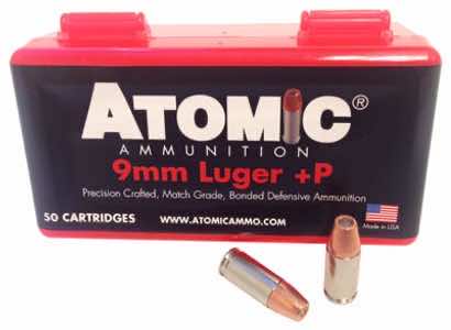 Atomic Ammunition 00409 Pistol Precision Craft 9mm Luger +P 124 gr Bonded Match Hollow Point 50 Per Box/ 10 Case