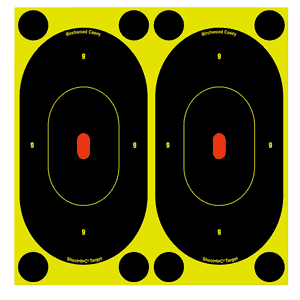 Birchwood Casey 34750 Shoot-N-C Reactive Target Self-Adhesive Paper Handgun Black/Yellow Silhouette Includes Pasters 60 Per Pkg