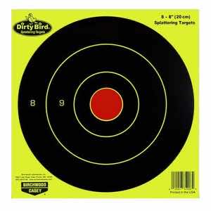 Birchwood Casey 35950 Dirty Bird Bullseye Paper Hanging Pistol/Rifle Black/Yellow 50 Per Pkg