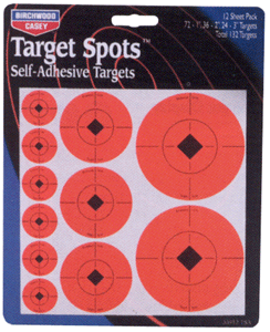 Birchwood Casey 33928 Target Spots Self-Adhesive Paper Black/Orange Bullseye 60 Targets