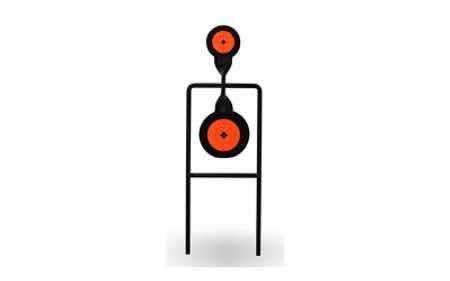 Birchwood Casey 46244 World of Targets Double Mag Handgun Black/Orange Steel Bullseye Standing