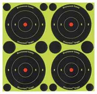 Birchwood Casey 34315 Shoot-N-C Reactive Target Black/Yellow Self-Adhesive Paper Air/Rimfire Rifle Chartreuse 12 Targets Includes Pasters