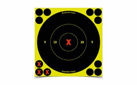 Birchwood Casey 34560 Shoot-N-C Reactive Target Self-Adhesive Paper Air Rifle/Centerfire Rifle/Rimfire Rifle Black/Yellow 6