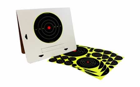 Birchwood Casey 34208 Shoot-N-C Reactive Target Variety Pack Bullseye Adhesive Paper Target 4 Per Pkg