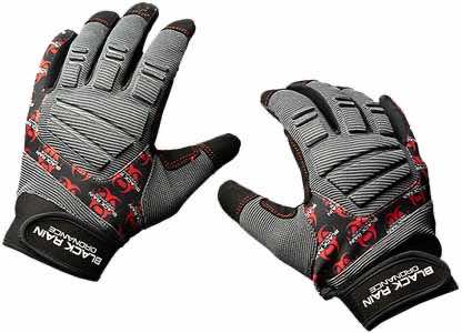 Black Rain Ordnance TACTGLOVEGRY/BLK/RDXL Tactical Gloves Black/Gray/Red XL Velcro