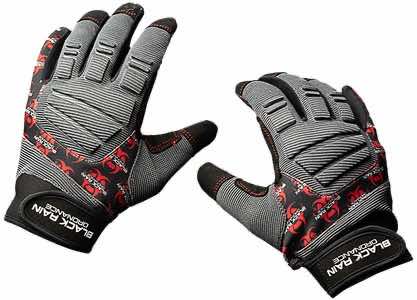 Black Rain Ordnance TACTGLOVEGRY/BLK/RD Tactical Gloves Black/Gray/Red Medium Velcro