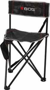 Bog-Pod 1117130 Triple Play Chair, 3 Legs, Black, Steel Frame, Exterior Pocket
