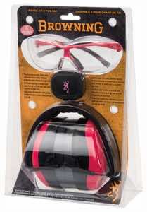 Browning 126373 Range Kit Foam Plastic with Foam 27 dB 36 dB Over the Head Orange Pink/Black Women