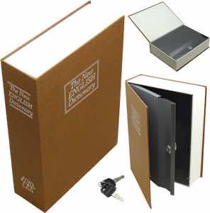 Bulldog BD1182 Deluxe Diversion Book Safe Combination Entry Brown Steel Holds 1 Handgun 7.75