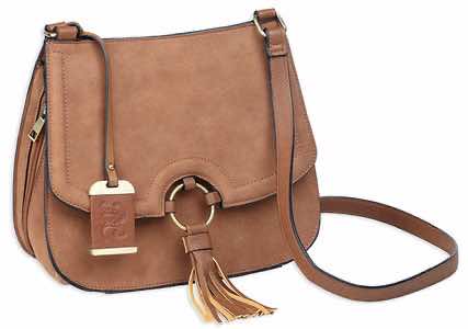 Bulldog BDP034 Cross Body Purse w/Holster Tan Suede Most Sm Pistols & Revolvers Right Hand