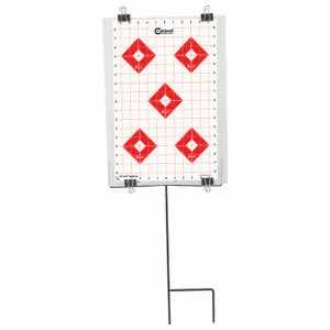 Caldwell 110005 Ultra Portable Target Stand Black/Red/White Steel Silhouette/Shapes Standing Includes 8 Silhouette Targets/8 Sight-In Targets