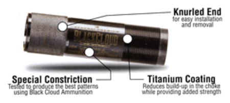 Carlson's Choke Tubes 09002 Black Cloud Beretta/Benelli Mobil 12 Gauge Mid-Range Steel Titanium Coated