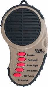 Cass Creek 010 Ergo Electronic Predator Call, 5 Authentic Calls, Brown Plastic, Includes Belt Clip