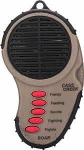 Cass Creek CC034 Ergo Electronic Boar Call, 5 Authentic Sounds, Brown Plastic, Includes Belt Clip & External Speaker Input Jack