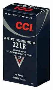 CCI 970 Quiet-22 Segmented HP 22 LR 40 gr Segmented Hollow Point 50 Per Box/ 100 Case