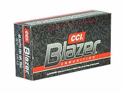 CCI 3570 Blazer Handgun 45 ACP 230 gr Full Metal Jacket 50 Per Box/ 20 Case