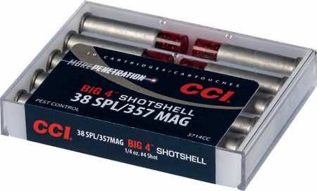 CCI 3714CC Big 4 Shotshell 38 Special 357 Mag 84 gr Shotshell #4 Shot 10 Per Box/ 20 Case