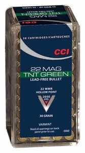 CCI 0060 TNT Green 22 WMR 30 gr Speer TNT Green Hollow Point 50 Per Box/ 40 Case