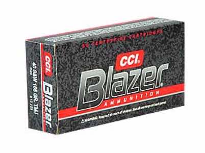 CCI 3589 Blazer Handgun 40 S&W 165 gr Total Metal Jacket 50 Per Box/ 20 Case