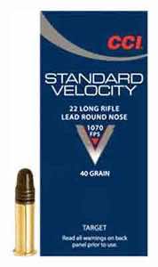 CCI 0035 Standard Velocity 22 LR 40 gr Lead Round Nose 50 Per Box/ 100 Case