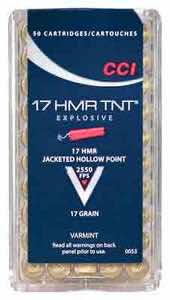 CCI 0053 TNT 17 HMR 17 gr Jacketed Hollow Point 50 Per Box/ 40 Case