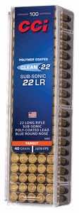 CCI 934CC Clean-22 Subsonic 22 LR 40 gr Lead Round Nose 100 Per Box/ 50 Case