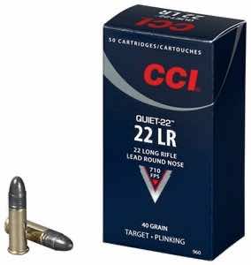 CCI 960 Quiet-22 22 LR 40 gr Lead Round Nose 50 Per Box/ 100 Case