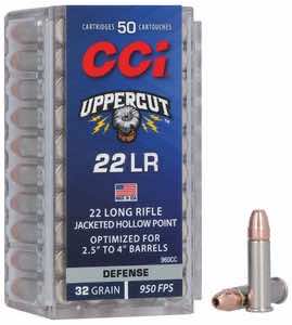 CCI 960CC Uppercut Defense 22LR 32gr Jacketed Hollow Point 50 Per Box/100 Case